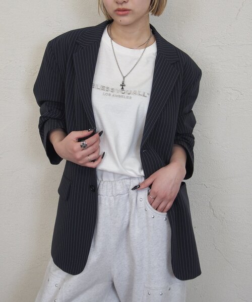 WHO'S WHO gallery（フーズフーギャラリー）の「【セットアップ対応】オーサムシングルテーラードジャケット（テーラードジャケット・レディース・ブラック/ネイビー・FREE）」の19枚目の写真