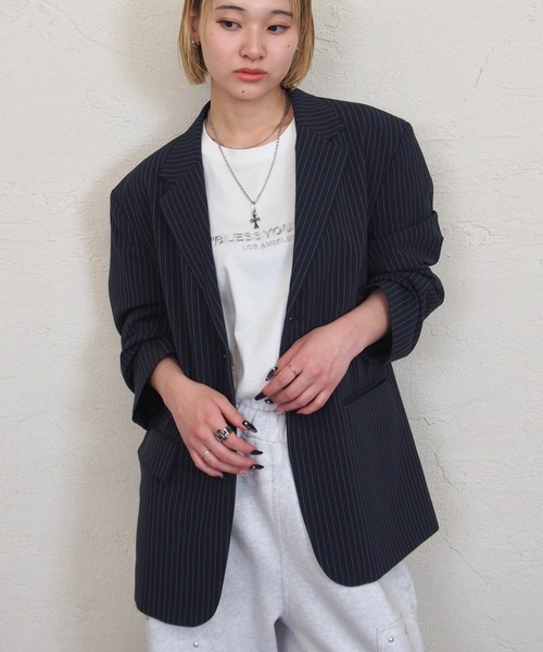 WHO'S WHO gallery（フーズフーギャラリー）の「【セットアップ対応】オーサムシングルテーラードジャケット（テーラードジャケット・レディース・ブラック/ネイビー・FREE）」の2枚目の写真