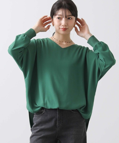 Gready Brilliant（グレディブリリアン）の「Ｖネックジョーゼットドルマンブラウス（シャツ/ブラウス・レディース・ネイビー/グリーン/アイボリー・FREE）」の22枚目の写真