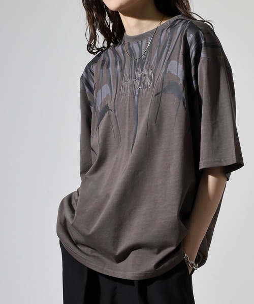 RE730（アールイーセブンサーティー）の「Psychedelic Print Short Sleeve T-Shirt / サイケデリックなプリント半袖Tシャツ unisex（Tシャツ/カットソー・メンズ・ブラック×ピンク/ブラック×ブルー/ブラック×ホワイト/チャコール・M/L）」の17枚目の写真