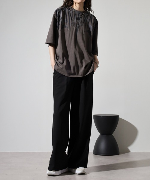 RE730（アールイーセブンサーティー）の「Psychedelic Print Short Sleeve T-Shirt / サイケデリックなプリント半袖Tシャツ unisex（Tシャツ/カットソー・メンズ・ブラック×ピンク/ブラック×ブルー/ブラック×ホワイト/チャコール・M/L）」の21枚目の写真