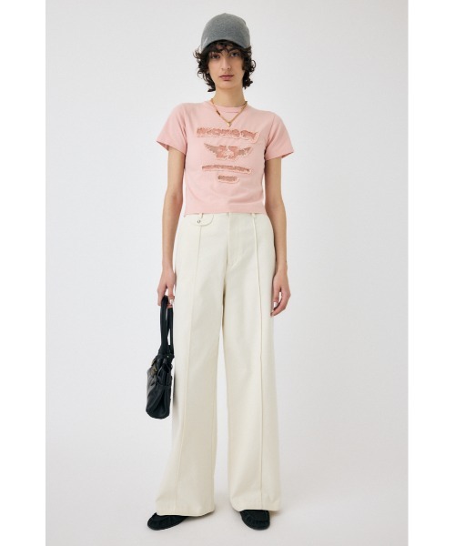 MOUSSY（マウジー）の「PATCH DENIM 25TH Tシャツ（Tシャツ/カットソー・レディース・グレー/ピンク/ブラック/ホワイト・FREE）」の15枚目の写真