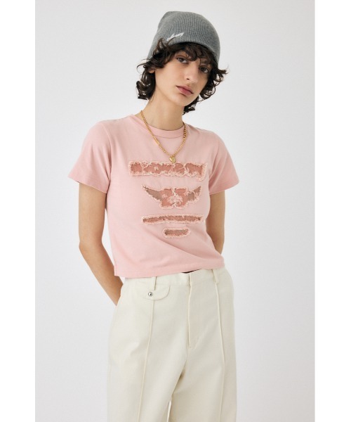 MOUSSY PATCH DENIM 25TH Tシャツ MOUSSY PATCH DENIM 25TH Tシャツ BLK -ファッション通販