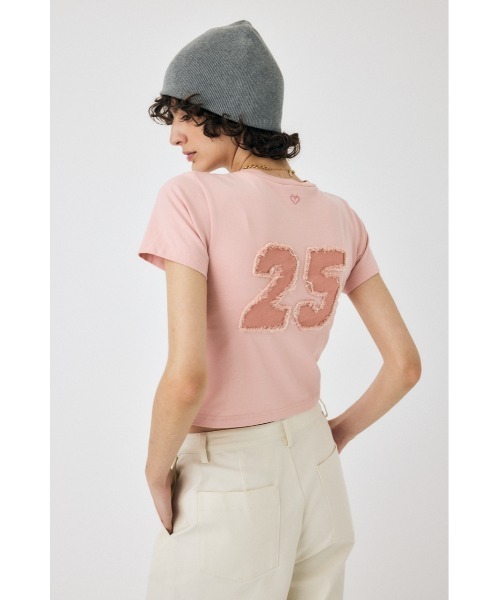 MOUSSY（マウジー）の「PATCH DENIM 25TH Tシャツ（Tシャツ/カットソー・レディース・グレー/ピンク/ブラック/ホワイト・FREE）」の18枚目の写真