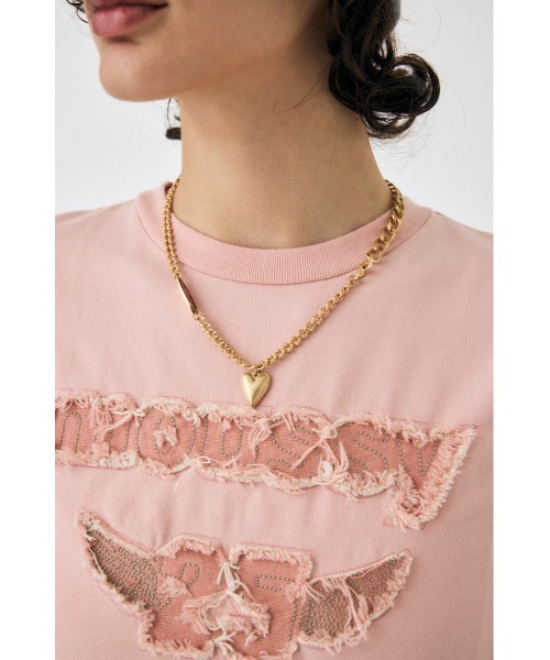 MOUSSY（マウジー）の「PATCH DENIM 25TH Tシャツ（Tシャツ/カットソー・レディース・グレー/ピンク/ブラック/ホワイト・FREE）」の22枚目の写真