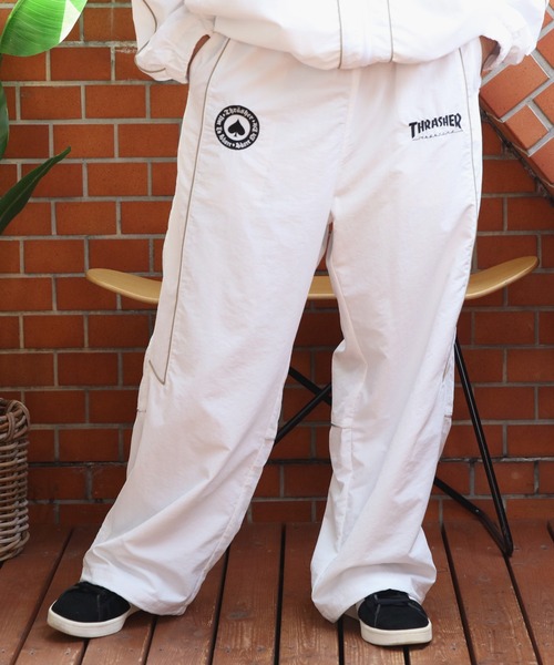 THRASHER(スラッシャー)の「THRASHER ナイロンタスラン裏メッシュパイピングパンツ(その他パンツ・メンズ・ブラック×ブルー/ホワイト系その他・MEDIUM/X-LARGE/LARGE)」の4枚目の写真