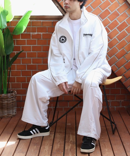 THRASHER(スラッシャー)の「THRASHER ナイロンタスラン裏メッシュパイピングパンツ(その他パンツ・メンズ・ブラック×ブルー/ホワイト系その他・MEDIUM/X-LARGE/LARGE)」の6枚目の写真