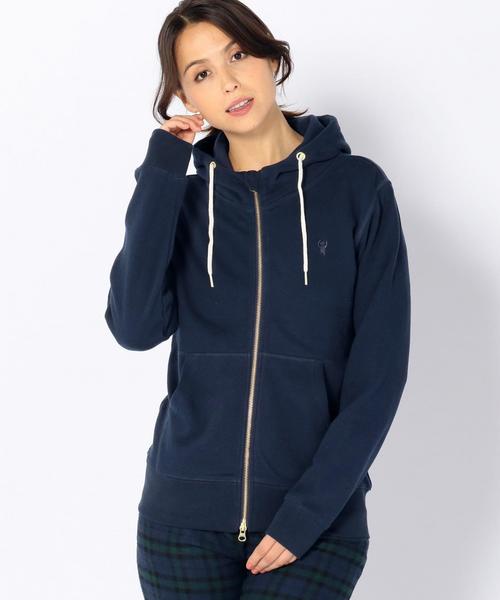 coen(コーエン)の「裏毛ダブルジップパーカー(パーカー・レディース・ホワイト/グレー/ネイビー・LARGE/MEDIUM)」の3枚目の写真