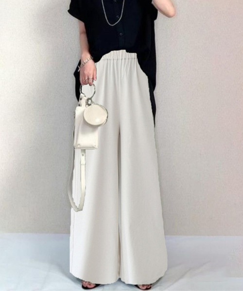 CADBURY（キャドバリー）の「ウエストゴムワイドパンツ（その他パンツ・レディース・ブラック/オフホワイト/ベージュ・MEDIUM/LARGE）」の2枚目の写真