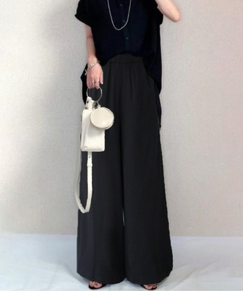 CADBURY（キャドバリー）の「ウエストゴムワイドパンツ（その他パンツ・レディース・ブラック/オフホワイト/ベージュ・MEDIUM/LARGE）」の3枚目の写真