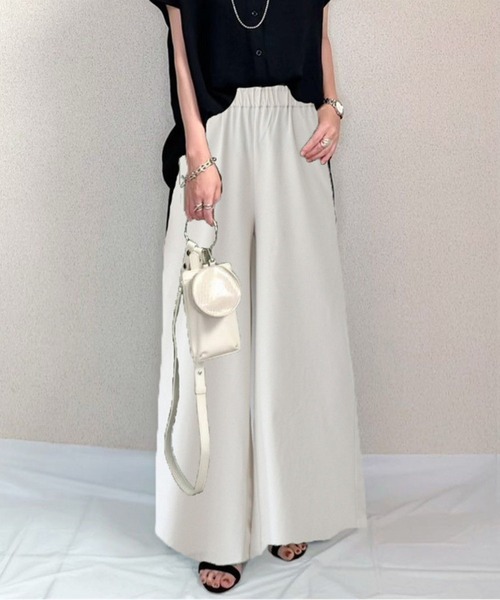 CADBURY（キャドバリー）の「ウエストゴムワイドパンツ（その他パンツ・レディース・ブラック/オフホワイト/ベージュ・MEDIUM/LARGE）」の5枚目の写真