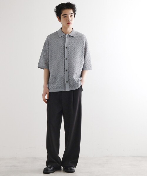 tk.TAKEO KIKUCHI（ティーケータケオキクチ）の「ニットポロカーディガン（カーディガン/ボレロ・メンズ・ライトグレー/ブラック/オリーブ・01/02/03）」の7枚目の写真