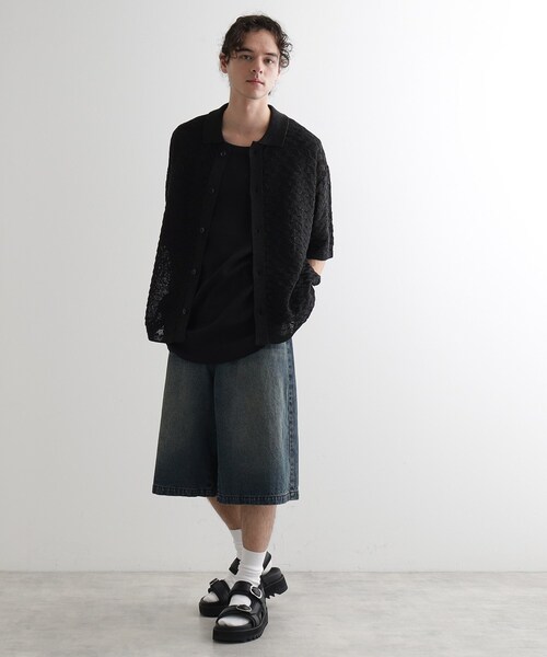 tk.TAKEO KIKUCHI（ティーケータケオキクチ）の「ニットポロカーディガン（カーディガン/ボレロ・メンズ・ライトグレー/ブラック/オリーブ・01/02/03）」の19枚目の写真