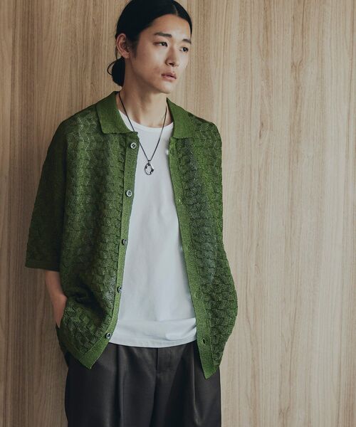 tk.TAKEO KIKUCHI（ティーケータケオキクチ）の「ニットポロカーディガン（カーディガン/ボレロ・メンズ・ライトグレー/ブラック/オリーブ・01/02/03）」の21枚目の写真