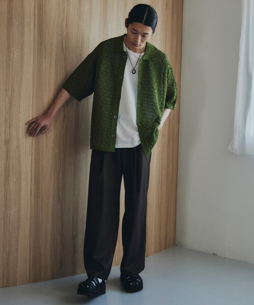 tk.TAKEO KIKUCHI（ティーケータケオキクチ）の「ニットポロカーディガン（カーディガン/ボレロ・メンズ・ライトグレー/ブラック/オリーブ・01/02/03）」の11枚目の写真