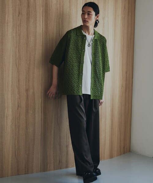 tk.TAKEO KIKUCHI（ティーケータケオキクチ）の「ニットポロカーディガン（カーディガン/ボレロ・メンズ・ライトグレー/ブラック/オリーブ・01/02/03）」の12枚目の写真