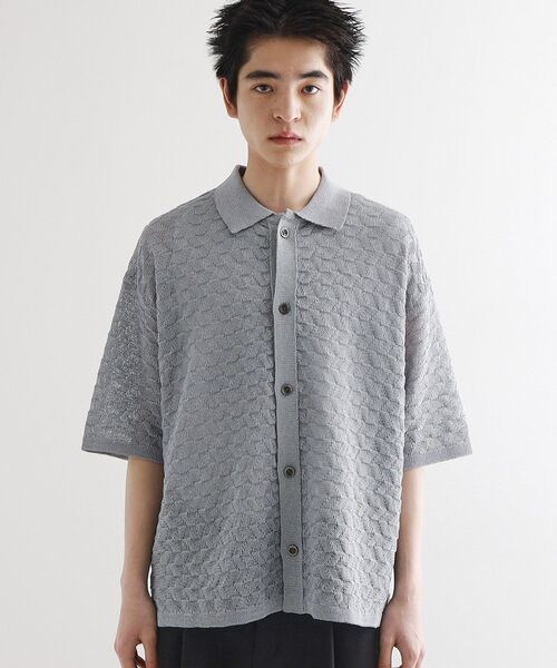 tk.TAKEO KIKUCHI（ティーケータケオキクチ）の「ニットポロカーディガン（カーディガン/ボレロ・メンズ・ライトグレー/ブラック/オリーブ・01/02/03）」の13枚目の写真