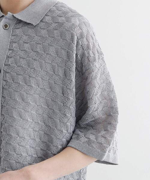 tk.TAKEO KIKUCHI（ティーケータケオキクチ）の「ニットポロカーディガン（カーディガン/ボレロ・メンズ・ライトグレー/ブラック/オリーブ・01/02/03）」の9枚目の写真