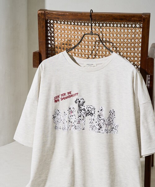 日本未入荷 UNIFREE★ダルメシアンプリント グラフィックTシャツ セール】限定展開 ダルメシアン プリント 半袖 Tシャツ（Tシャツ