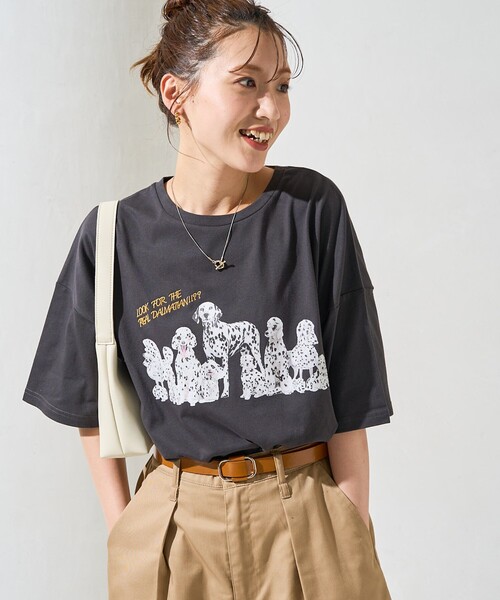 日本未入荷 UNIFREE★ダルメシアンプリント グラフィックTシャツ セール】限定展開 ダルメシアン プリント 半袖 Tシャツ（Tシャツ