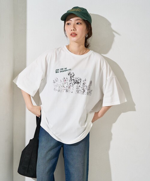 半袖 Tシャツ ダルメシアン オーバーサイズ 半袖Tシャツ 半T セール】限定展開 ダルメシアン プリント 半袖 Tシャツ(Tシャツ