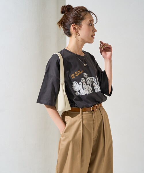 【SALE】【DESERT ROSE】ビジュー装飾ダルメシアンプリントTシャツ▼☆BDCS-59 DESERT ROSE】ビジュー装飾ダルメシアンプリントTシャツ▽☆BDCS