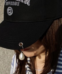 KIMHEKIM キムヘキム　Pearl Pierced BaseballCap Pearl Pierced Baseball Cap (Black) - KIMHĒKIM