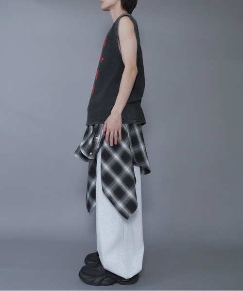 SPINNS(スピンズ)の「ボリュームワイドスウェットパンツ/ユニセックス/ドローコード付き(その他パンツ・メンズ・杢グレー/アッシュグレー/ブラック・L/M/S)」の19枚目の写真