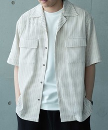 UNION STATION（ユニオンステーション）の「シャーリングストライプオープンカラーシャツ（シャツ/ブラウス）」