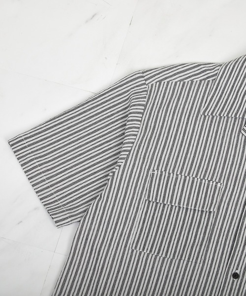 UNION STATION（ユニオンステーション）の「シャーリングストライプオープンカラーシャツ（シャツ/ブラウス・メンズ・ブラック系その他/ベージュ系その他・M/L）」の20枚目の写真