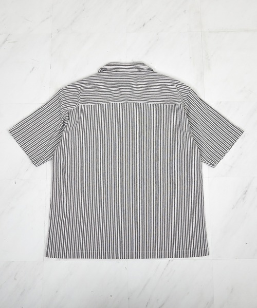 UNION STATION（ユニオンステーション）の「シャーリングストライプオープンカラーシャツ（シャツ/ブラウス・メンズ・ブラック系その他/ベージュ系その他・M/L）」の22枚目の写真