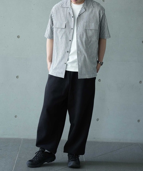 UNION STATION（ユニオンステーション）の「シャーリングストライプオープンカラーシャツ（シャツ/ブラウス・メンズ・ブラック系その他/ベージュ系その他・M/L）」の15枚目の写真