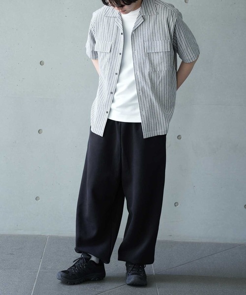 UNION STATION（ユニオンステーション）の「シャーリングストライプオープンカラーシャツ（シャツ/ブラウス・メンズ・ブラック系その他/ベージュ系その他・M/L）」の16枚目の写真