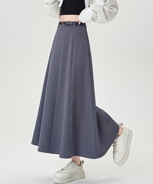 Aラインプリーツロングスカート