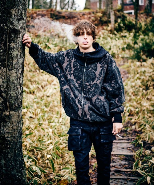 glamb（グラム）の「Drape High Neck Jacket / ドレープハイネックジャケット（ブルゾン・メンズ・ブラック/ブルー/チャコール・S/M/L）」の18枚目の写真