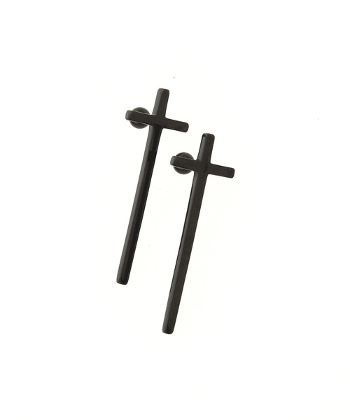 an meets zakka(アンミツザッカ)の「an meets zakka ロングクロスサージカルステンレスピアス(両耳用)(ピアス(両耳用)・レディース・シルバー/ブラック/ゴールド・FREE)」の2枚目の写真