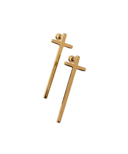 an meets zakka(アンミツザッカ)の「an meets zakka ロングクロスサージカルステンレスピアス(両耳用)(ピアス(両耳用)・レディース・シルバー/ブラック/ゴールド・FREE)」の7枚目の写真