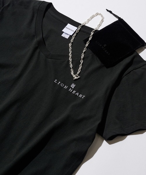 LION HEART(ライオンハート)の「【LION HEART】別注 ワンポイント刺繍 Vネック 半袖 Tシャツ(Tシャツ/カットソー・メンズ・ホワイト/ブラック・S/M/L)」の10枚目の写真
