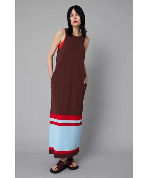 HeRIN.CYE(ヘリンドットサイ)の「Border hem one piece ボーダーヘムワンピース(ワンピース・レディース・ブラウン/ネイビー/オフホワイト・36/38)」の3枚目の写真