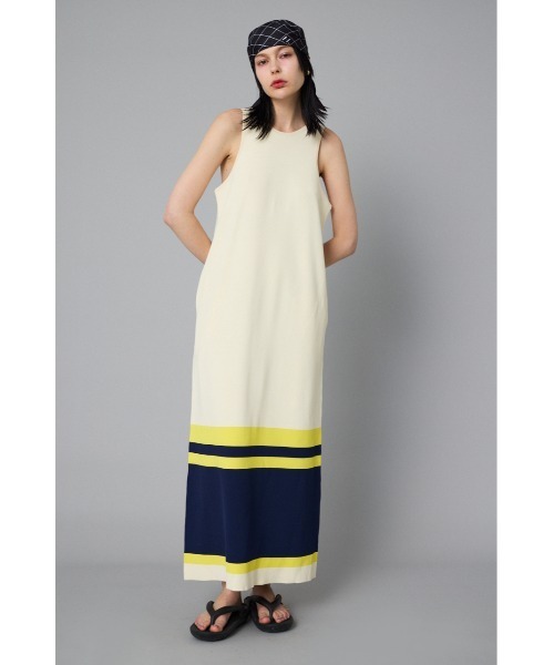 HeRIN.CYE(ヘリンドットサイ)の「Border hem one piece ボーダーヘムワンピース(ワンピース・レディース・ブラウン/ネイビー/オフホワイト・36/38)」の2枚目の写真
