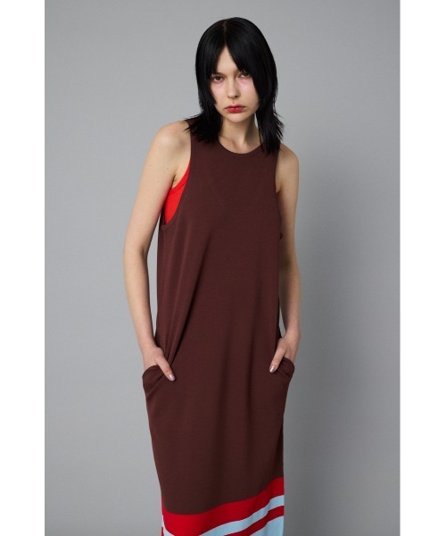 HeRIN.CYE(ヘリンドットサイ)の「Border hem one piece ボーダーヘムワンピース(ワンピース・レディース・ブラウン/ネイビー/オフホワイト・36/38)」の6枚目の写真