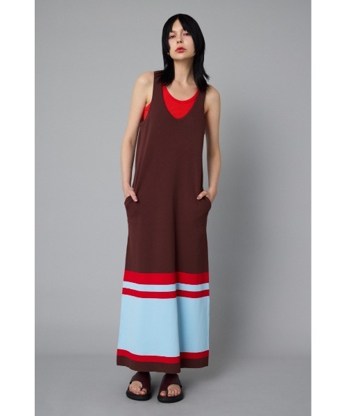 HeRIN.CYE(ヘリンドットサイ)の「Border hem one piece ボーダーヘムワンピース(ワンピース・レディース・ブラウン/ネイビー/オフホワイト・36/38)」の7枚目の写真