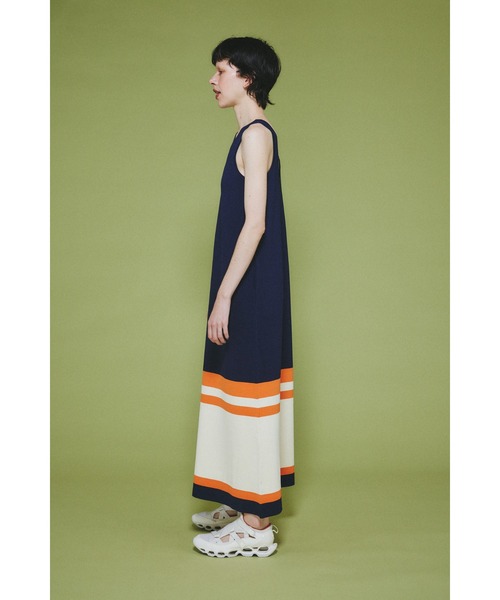 HeRIN.CYE(ヘリンドットサイ)の「Border hem one piece ボーダーヘムワンピース(ワンピース・レディース・ブラウン/ネイビー/オフホワイト・36/38)」の9枚目の写真