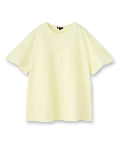 tシャツ 「洗える／体型カバー」凹凸素材フレアデザイントップス レディース 洗える／体型カバー】凹凸素材フレアデザイントップス