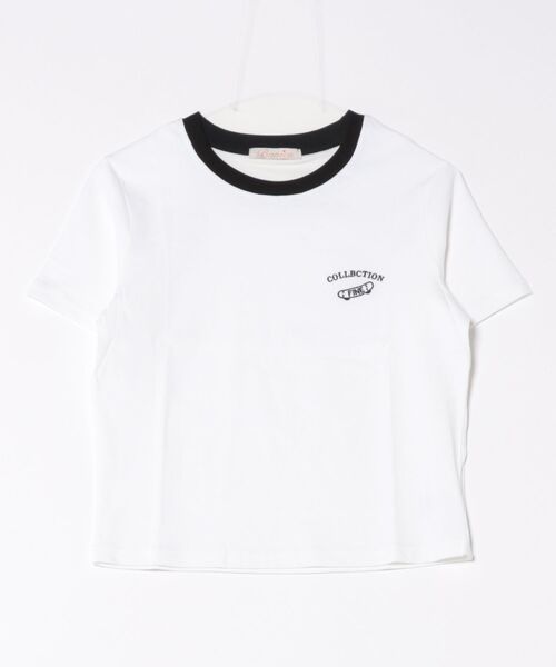 BANICO（バニコ）の「バイカラーネックカジュアルTシャツ (SS)（Tシャツ/カットソー・レディース・ホワイト/ライトグレー/グレー・FREE）」の13枚目の写真