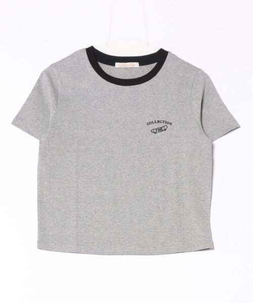 BANICO（バニコ）の「バイカラーネックカジュアルTシャツ (SS)（Tシャツ/カットソー・レディース・ホワイト/ライトグレー/グレー・FREE）」の15枚目の写真
