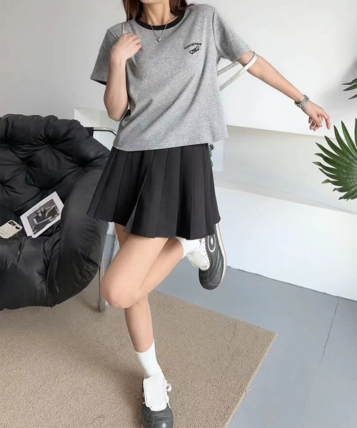 BANICO（バニコ）の「バイカラーネックカジュアルTシャツ (SS)（Tシャツ/カットソー・レディース・ホワイト/ライトグレー/グレー・FREE）」の8枚目の写真