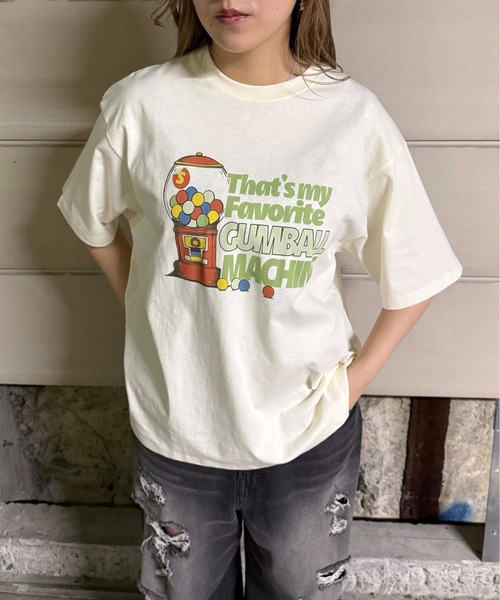BERNHARD WILLHELM◆Tシャツ/XS/コットン/グレー/総柄 セール】ガムボールプリントTシャツ（Tシャツ/カットソー