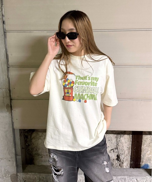 dizzit catプリントtシャツbeige AMBIDEX Store △〇qiri ネコ Tシャツ(フリー ベージュ): FLAT