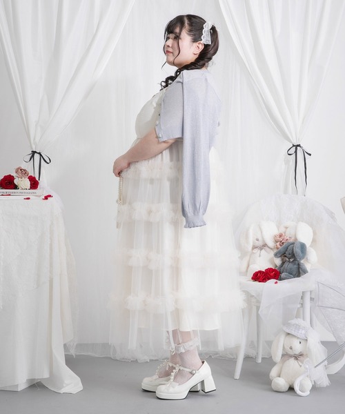 DearMyLoveRose(ディアマイラブローズ)の「【4Lー6L】チュールフリルドールティアードキャミワンピース(ワンピース・レディース・ベビーピンク/ブラック/オフホワイト/グレー・4L/5L/6L)」の21枚目の写真